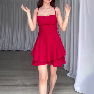 Women's Summer Sling Hanging Neck Collar Strap Sexy High-Rise Repair Cake Skirt